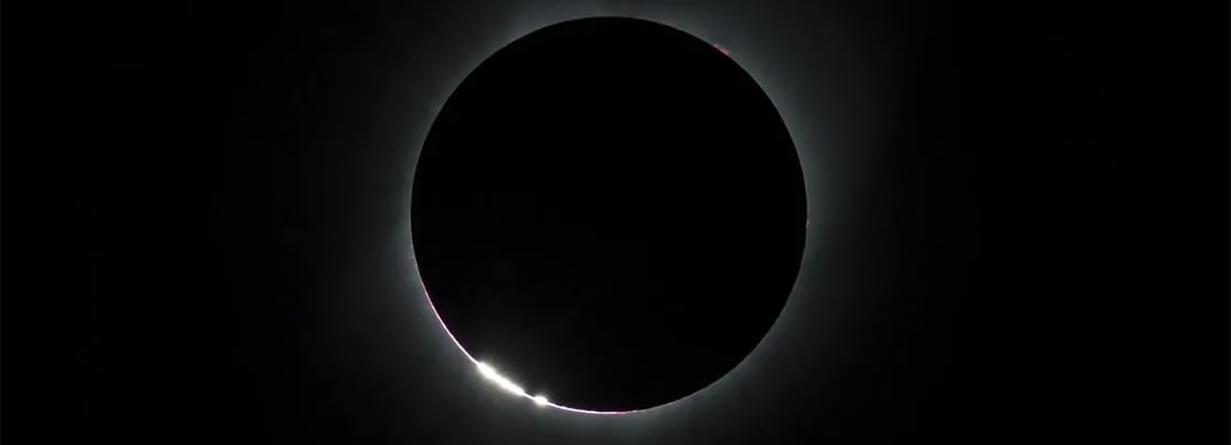 An image of Baily's Beads during a total eclipse.
